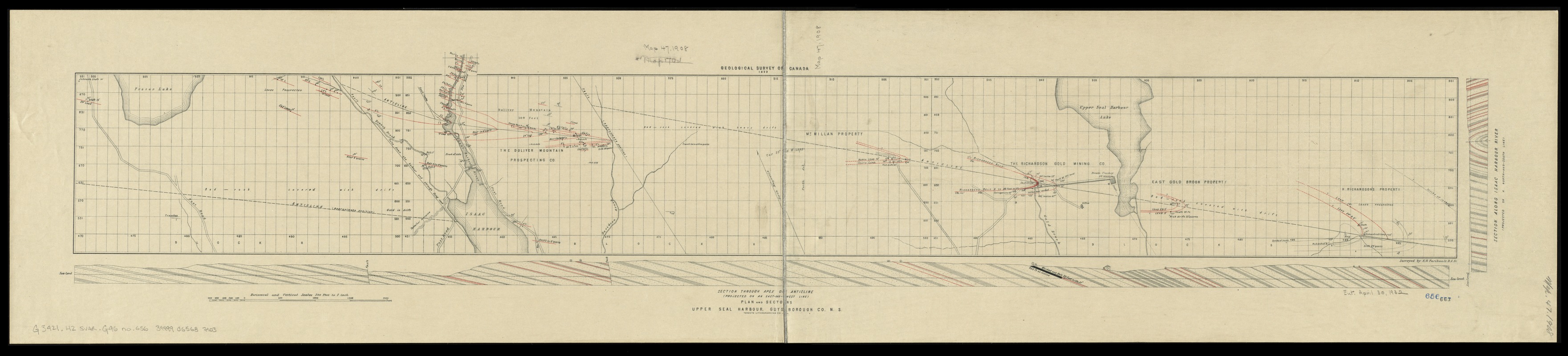 Plan and sections Upper Seal Harbour, Guysborough Co., N.S