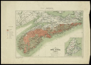 Map of the province of Nova Scotia to illustrate report by E.R. Faribault, B.A. Sc. on the "Gold fields of Nova Scotia"