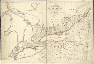 Map of the province of Upper Canada shewing the organized part thereof and the adjacent county