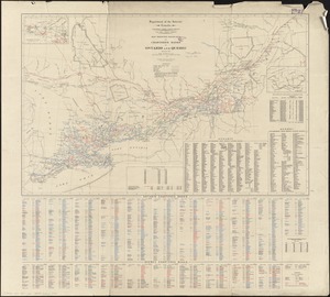 Map showing branches of chartered banks in Ontario and Quebec