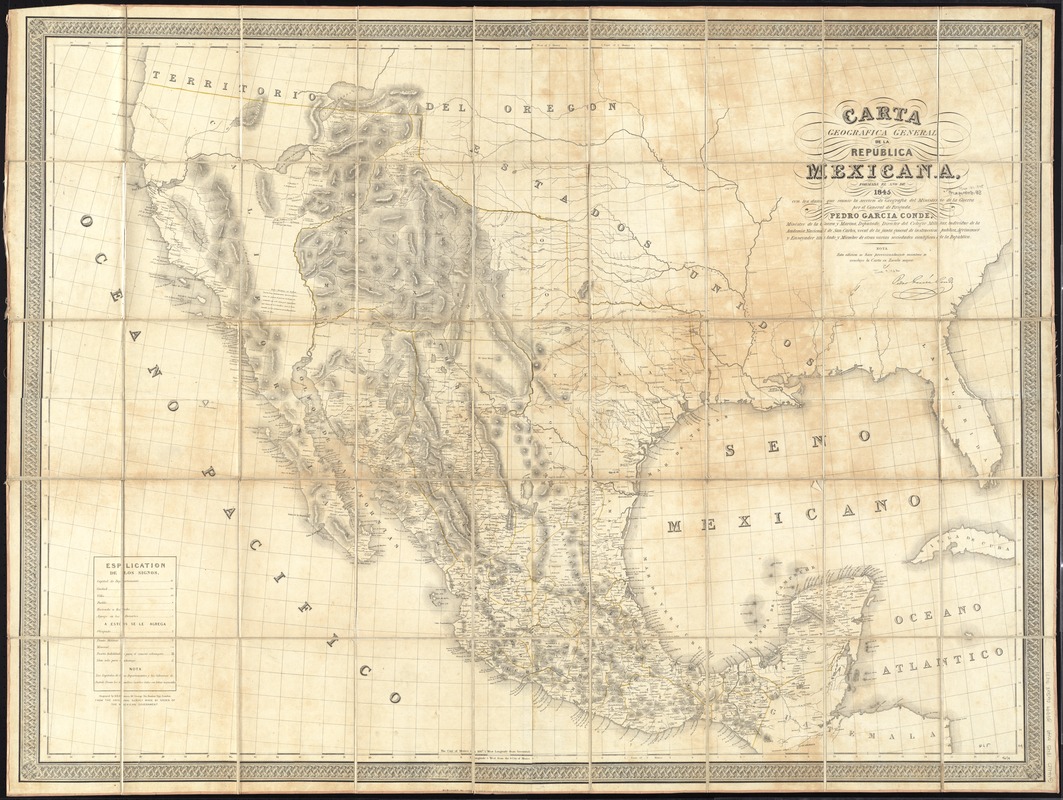 Carta geografica general de la republica Mexicana