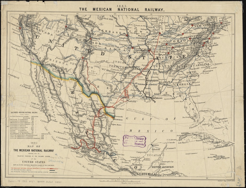 Map of the Mexican National Railway