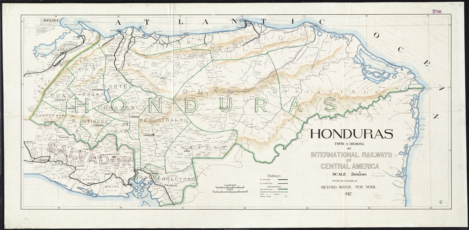 Honduras from a drawing by International Railways of Central America
