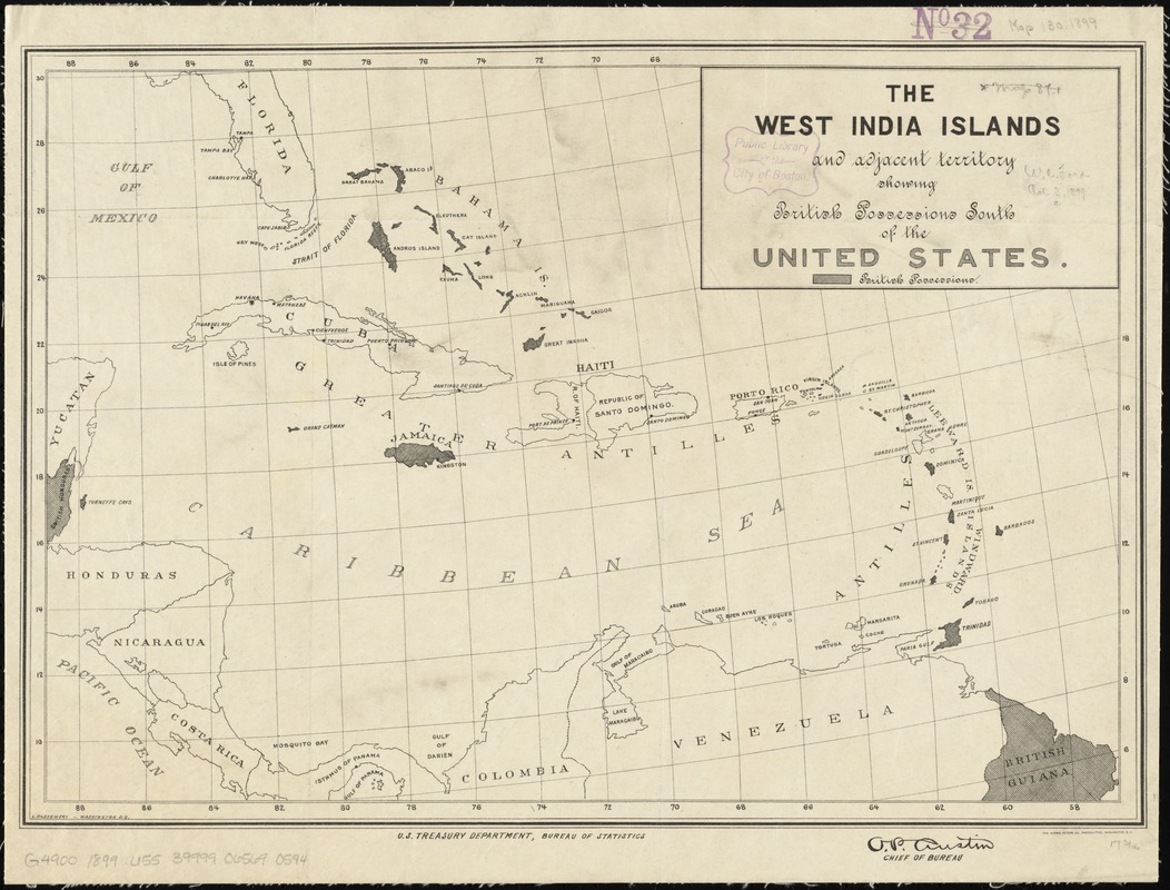 The West India Islands and adjacent territory showing British possessions south of the United States