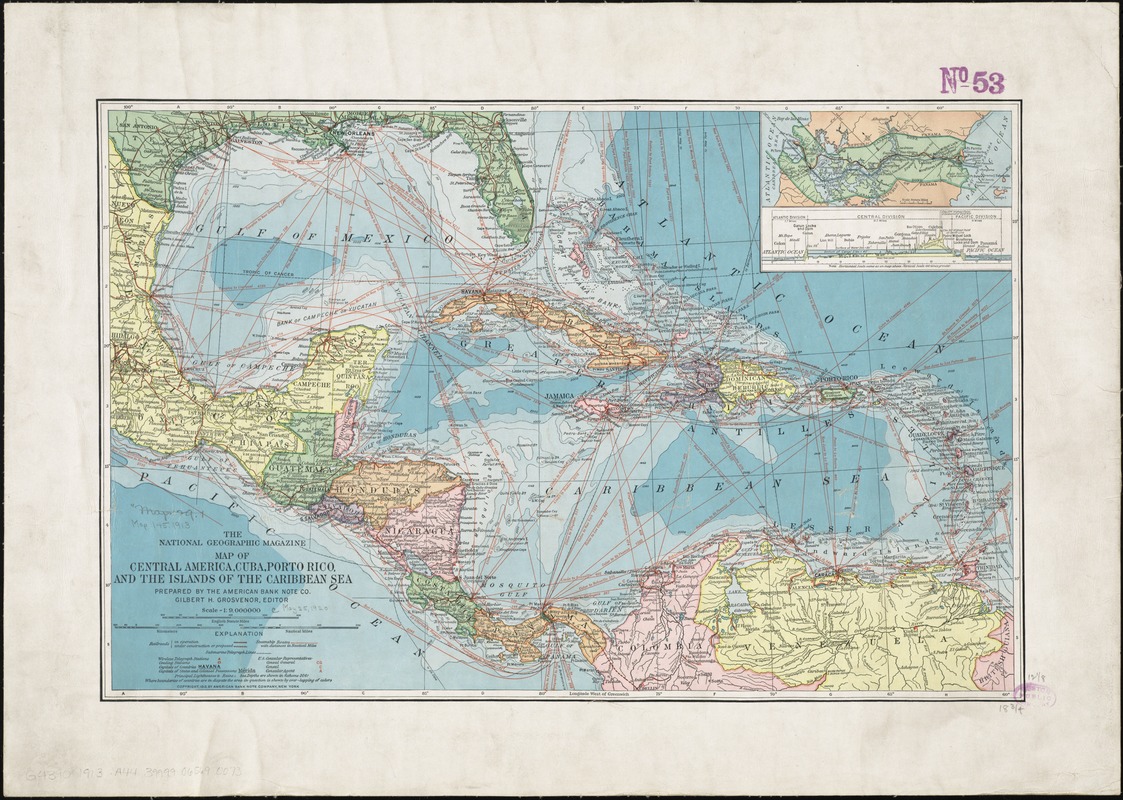 Map of Central America, Cuba, Porto Rico, and the islands of the Caribbean Sea