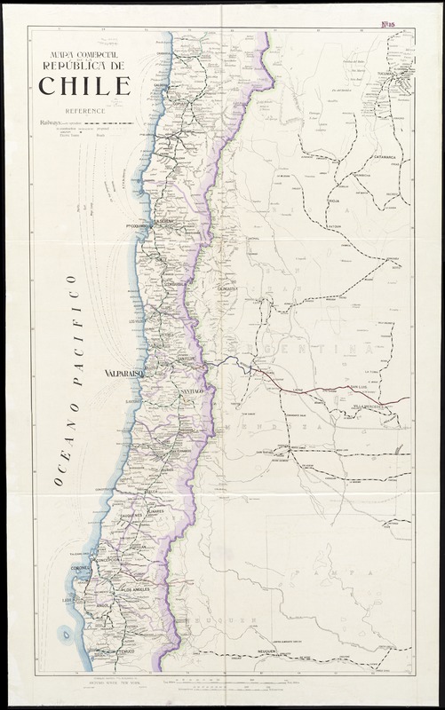 Mapa comercial de la República de Chile
