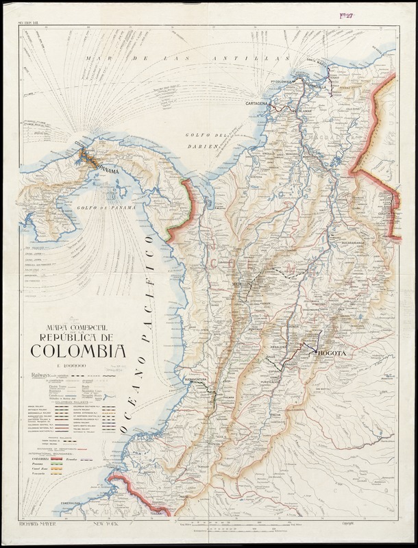 Mapa comercial de la República de Colombia