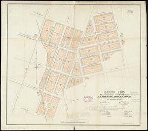 Barrio Reus plano general y demostrativo de la ubicacion del barrio, subdivision de los terrenos, etc