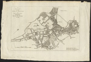 A plan of the town of Boston, in New-England, distinguishing that part which was burnt in 1760