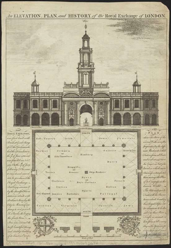An elevation, plan, and history, of the Royal Exchange of London