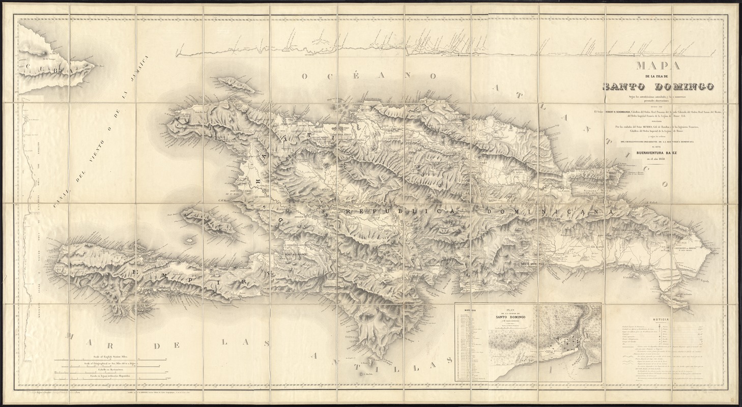 Mapa de la isla de Santo Domingo