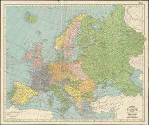 Hammond's enlarged map of Europe of to-day showing boundaries of the new states as determined by the peace conference