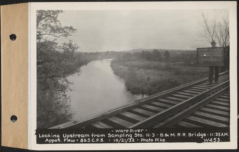 Ware River, looking upstream from sampling Station H-3, Boston & Maine ...