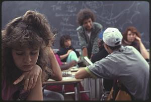 Students in classroom at East Boston High School