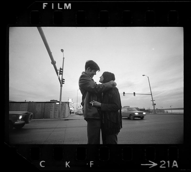 A couple embracing, Anchorage, Alaska Digital Commonwealth
