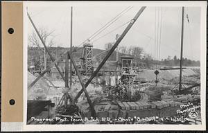 Contract No. 19, Dam and Substructure of Ware River Intake Works at Shaft 8, Wachusett-Coldbrook Tunnel, Barre, progress photo from Boston and Albany Railroad, Shaft 8, Barre, Mass., Nov. 30, 1929