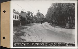 Contract No. 71, WPA Sewer Construction, Holden, looking northerly on Woodland Road from Sta. 35+50, Holden Sewer, Holden, Mass., Sep. 17, 1940