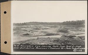 Contract No. 80, High Level Distribution Reservoir, Weston, photo no. 3 of panoramic view looking south from point "A", high level distribution reservoir, Weston, Mass., Oct. 24, 1939