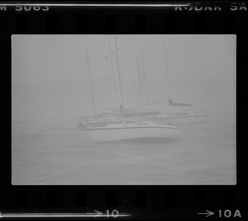 Boats on water during Hurricane David