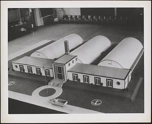 Models of the Quonset hut types of armory