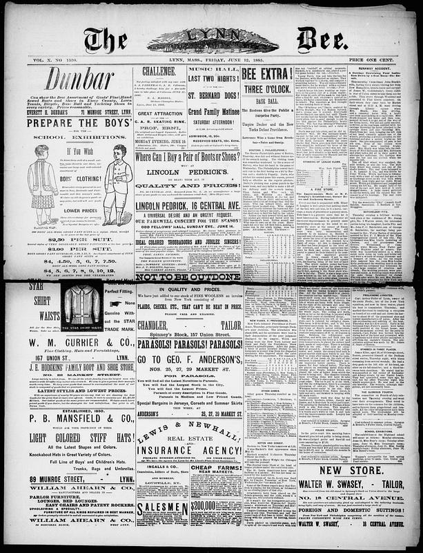 The Lynn Bee. June 12, 1885 - Digital Commonwealth