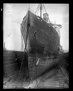 SS Leviathan in drydock