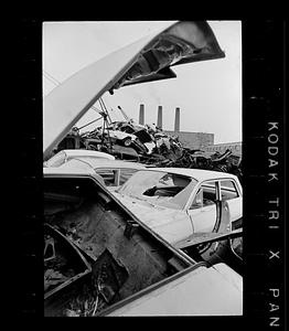 Smashed cars at South Bay incinerator, Boston