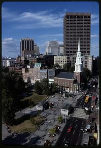 Common, Park Street Church & downtown office buildings, downtown Boston