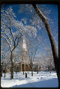 Harvard Chapel in 1977-1978 blizzard, Cambridge