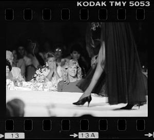 Women watch runway models during Albert Fiandaca fashion show at the Copley Plaza Hotel, Boston