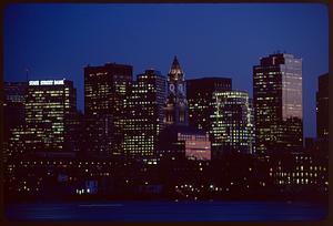 Customs House & skyline from East Boston, Boston