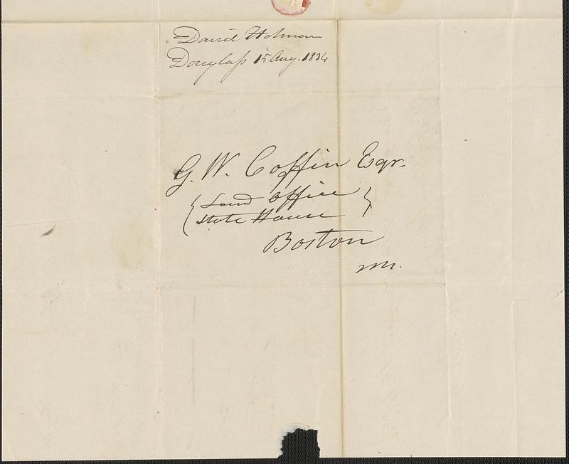 David Holman to George Coffin, 15 August 1834 - Digital Commonwealth