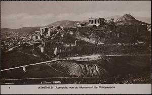 Athènes. Acropole, vue du Monument de Philopappos