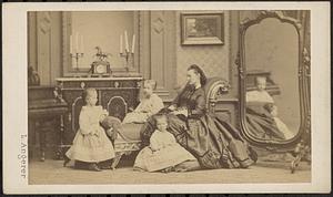Unidentified woman and three unidentified girls
