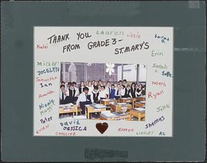 Thank You poster, St. Mary’s 3rd grade