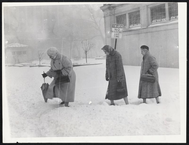 Slow But Steady -- Typical of Boston women who always brave storms are ...