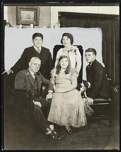 Former Mayor Malcolm E. Nichols and his family. Left to right: Mr. Nichols; his son Clark; his daughter Marjorie; Mrs. Nichols; and his son, Dexter.