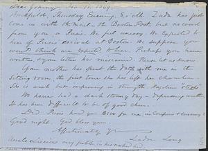 Letter from Zadoc Long to John D. Long, February 11, 1869