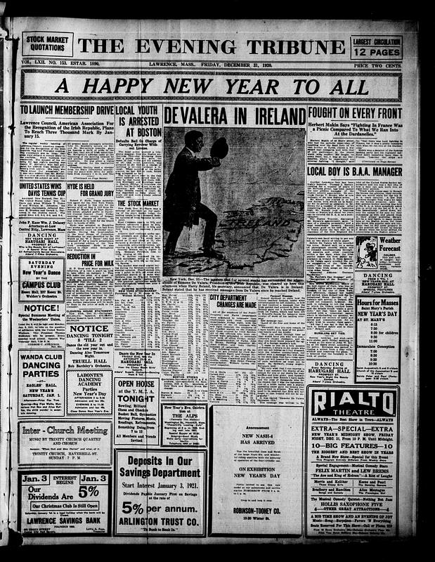The Evening Tribune. December 31, 1920 - Digital Commonwealth