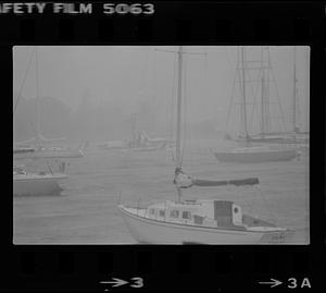 Boats on water during Hurricane David