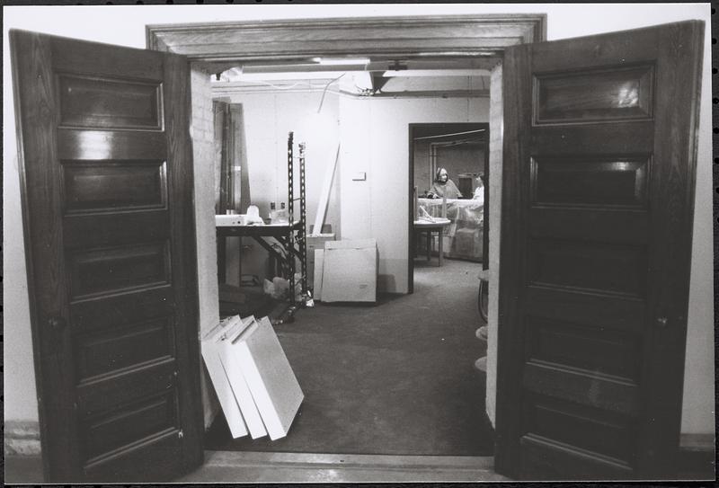 Library addition under construction interior