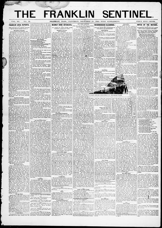 The Franklin Sentinel. December 25, 1880 - Digital Commonwealth