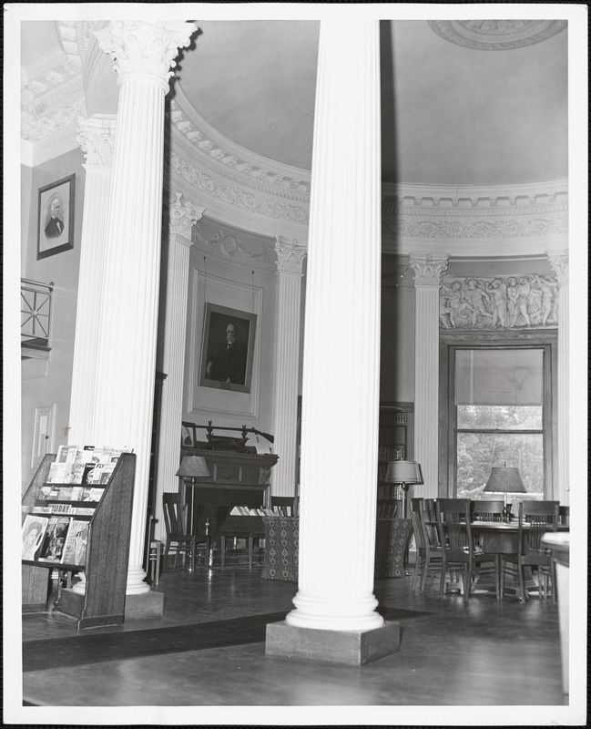 Wayland Library, round room, east fireplace