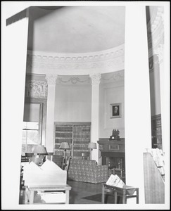 Wayland Library, round room, west fireplace