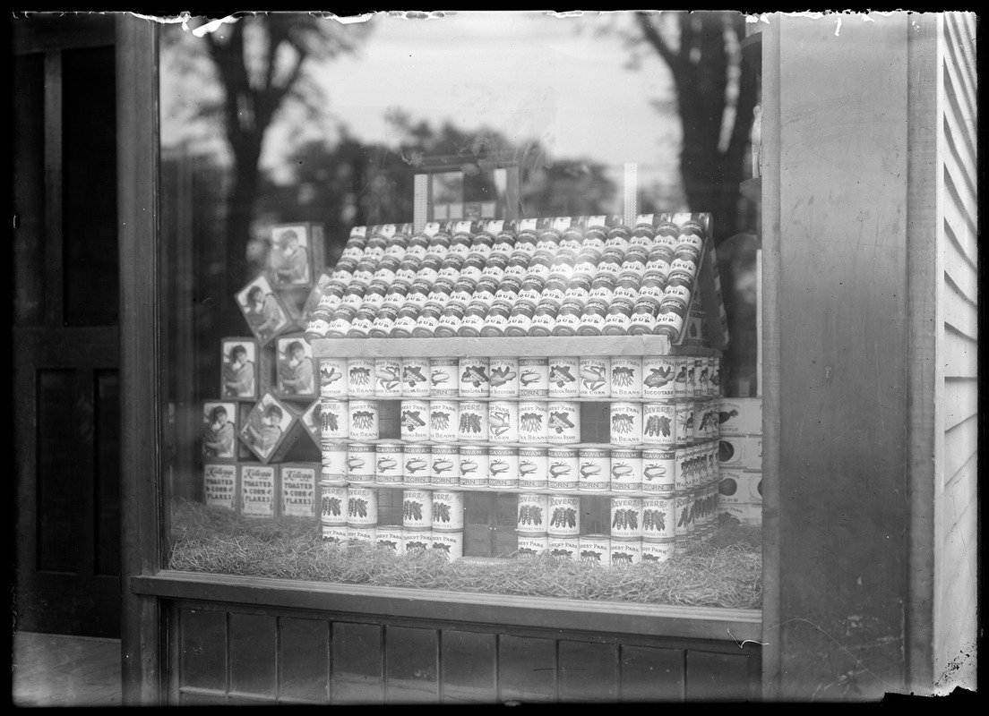 C L Wood store window - canned goods
