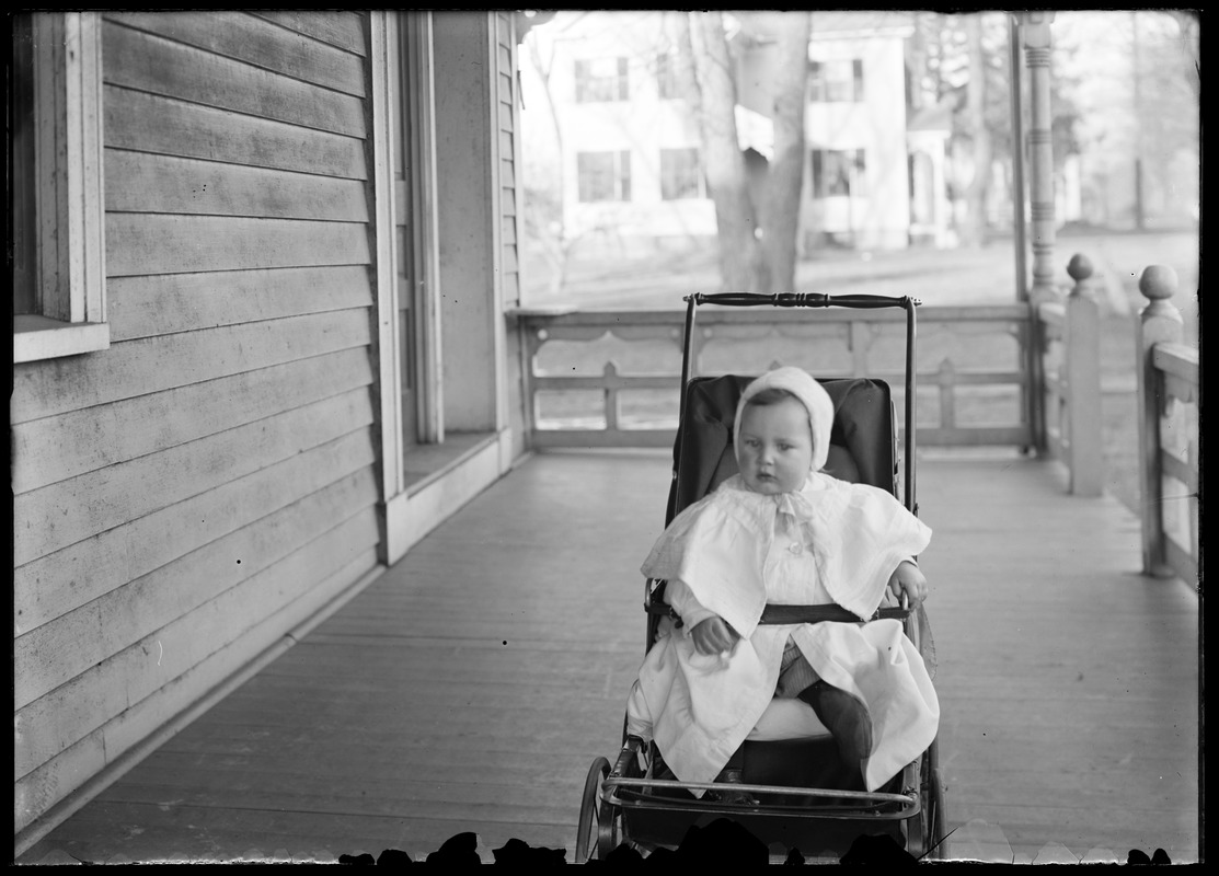 Young's child in carriage in parsonage