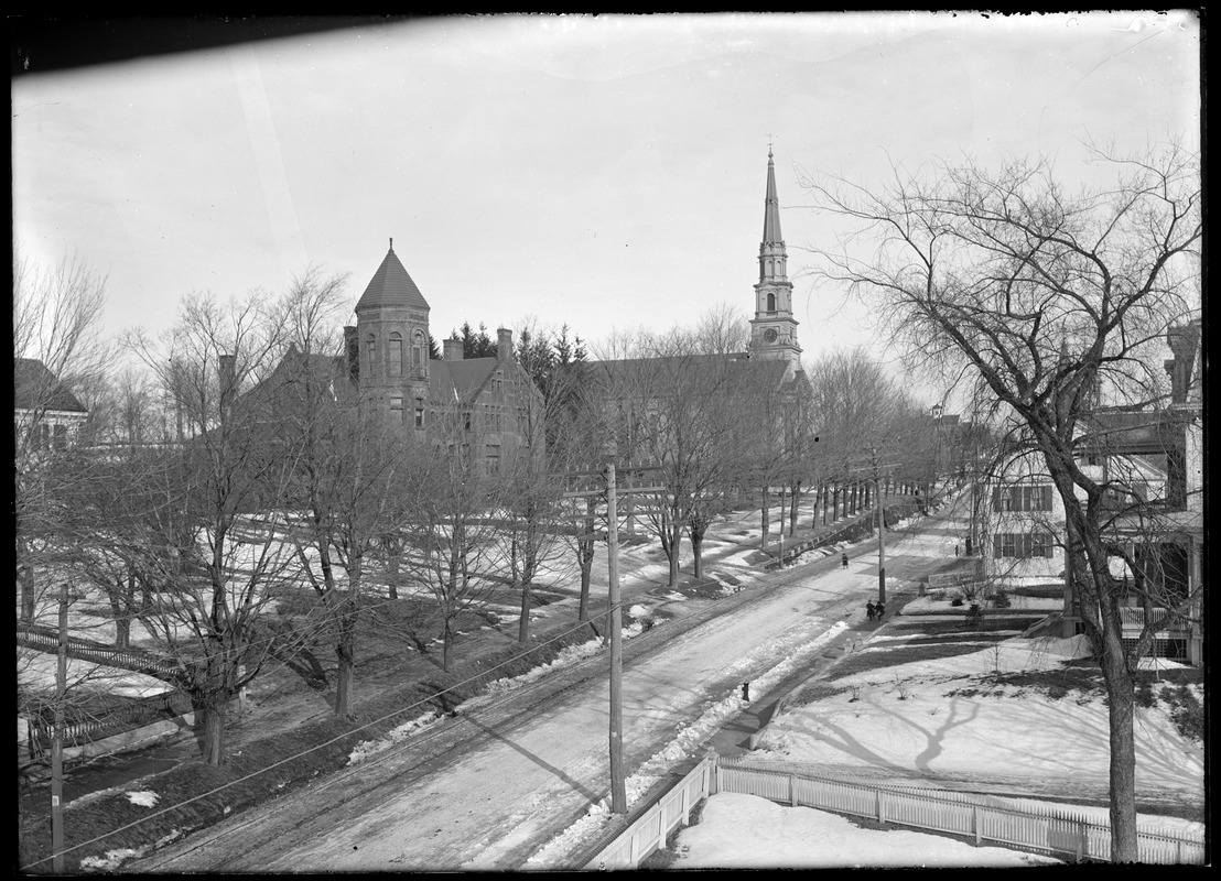 High school & Congregational church upper Main St.