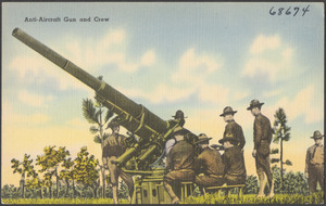 Anti-aircraft gun and crew