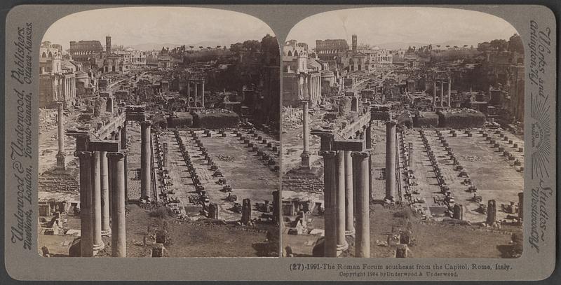 The Roman Forum southeast from the Capitol, Rome, Italy