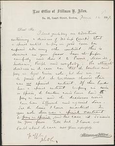 Letter from John D. Long to Zadoc Long, June 12, 1867